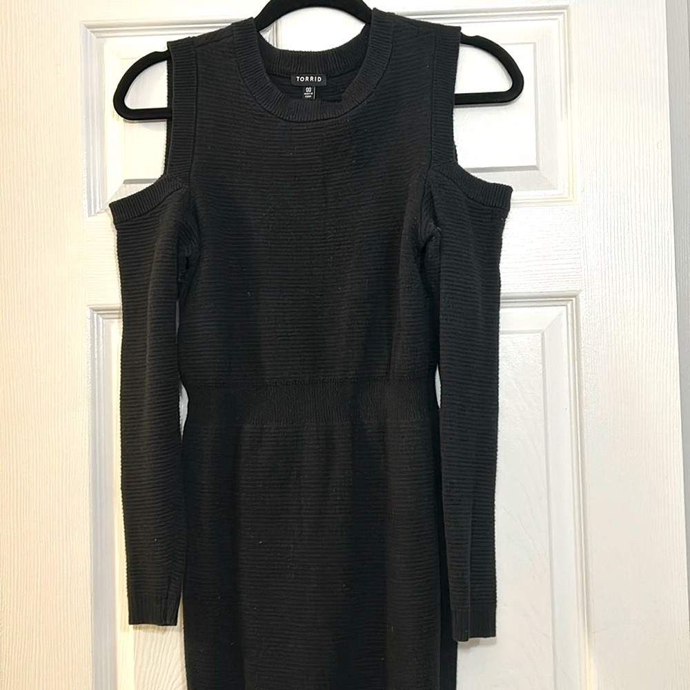 Torrid cold shoulder sweater dress